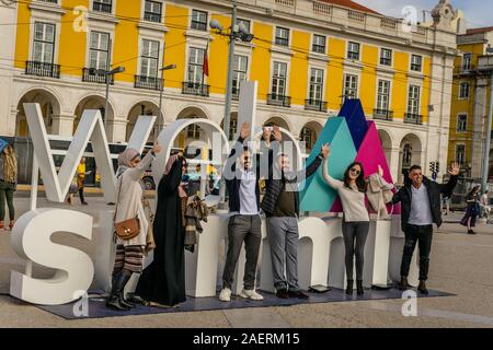 Lisbona è la casa del vertice sul Web, un rinomato Tech conferenza tenutasi nel mese di novembre di ogni anno. Foto Stock