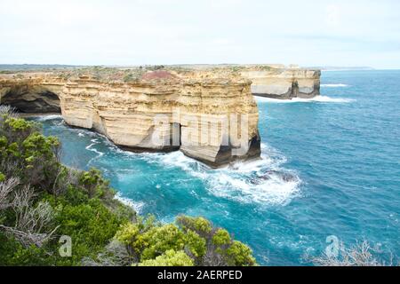 Island Arch. Scenic lookout nella Great Ocean Road, Australia. Foto Stock