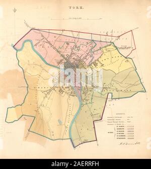 YORK borough/città/city plan. Della commissione sulla delimitazione dei confini. Yorkshire. DAWSON 1837 mappa Foto Stock