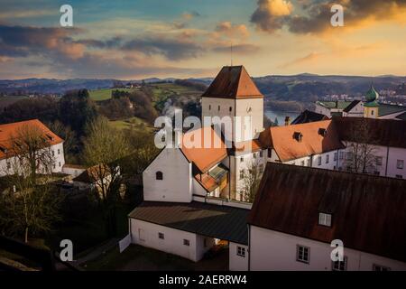Veste Oberhaus fortezza nel centro storico di Passau, Germania. Foto Stock