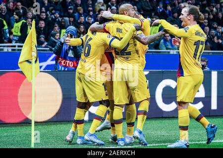 Milano, Italia. Decimo Dec, 2019. La squadra (Barcellona)durante il round del Torneo - Inter vs Barcellona, Soccer Champions League campionato Gli uomini in Milano, Italia, 10 Dicembre 2019 - LPS/Alessio Morgese Credito: Alessio Morgese/LP/ZUMA filo/Alamy Live News Foto Stock