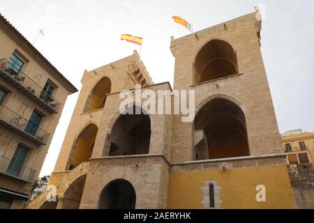 Torres de Quart Porta Vecchia a Valencia, Spagna Foto Stock