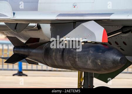 A Shenyang J-8, cinese-costruito a singola sede interceptor Fighter Aircraft, è esposto a una base di aria durante un air force open day in Changchun city, n. Foto Stock