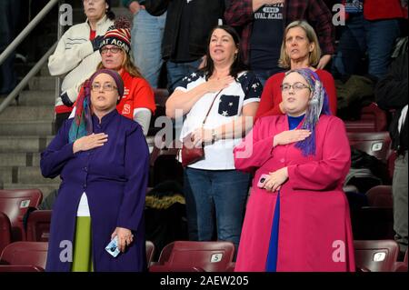 Hershey, Pennsylvania, USA. 10 dicembre, 2019. Stati Uniti Presidente Donald Trump e Vicepresidente Mike Pence tornare in Pennsylvania per un a mantenere l'America grande campagna rally al Centro Giant, ad Hershey, PA, il 10 dicembre 2019. Credito: OOgImages/Alamy Live News Foto Stock