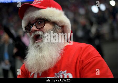 Hershey, Pennsylvania, USA. 10 dicembre, 2019. Stati Uniti Presidente Donald Trump e Vicepresidente Mike Pence tornare in Pennsylvania per un a mantenere l'America grande campagna rally al Centro Giant, ad Hershey, PA, il 10 dicembre 2019. Credito: OOgImages/Alamy Live News Foto Stock