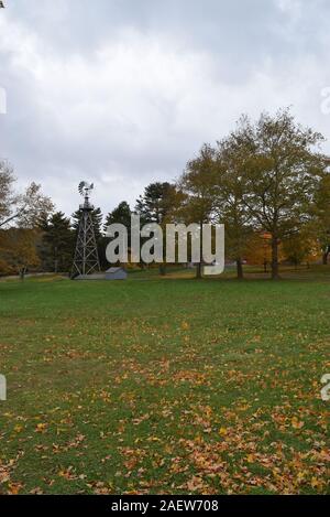 Piccolo Mulino a vento a Sagamore Hill, ex presidente degli Stati Uniti Theodore Roosevelt della casa di Long Island, New York. Foto Stock