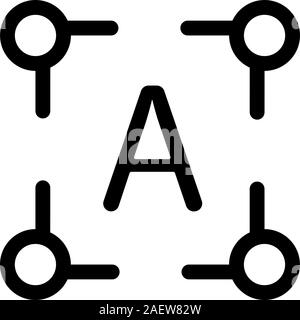 vettore icona editor grafico. Illustrazione del simbolo del contorno isolato Illustrazione Vettoriale