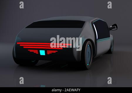 Autonomo Veicolo elettrico Concept Design 3D illustrazione Foto Stock