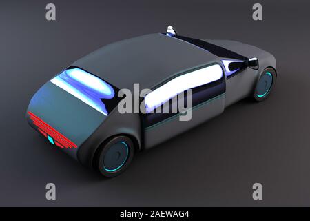 Autonomo Veicolo elettrico Concept Design 3D illustrazione Foto Stock