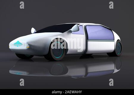 Autonomo Veicolo elettrico Concept Design 3D illustrazione Foto Stock