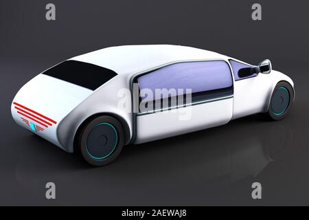 Autonomo Veicolo elettrico Concept Design 3D illustrazione Foto Stock