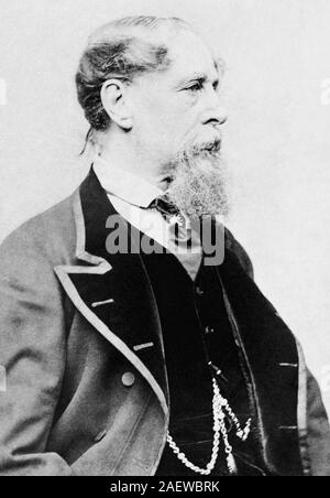 Vintage foto ritratto autore inglese Charles Dickens (1812 - 1870). Foto circa 1867 da J Gurney & Figlio di New York. Foto Stock