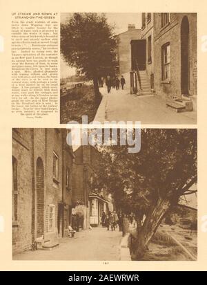 Strand-su-il-verde, Chiswick. Il fiume Tamigi 1926 annata vecchia immagine di stampa Foto Stock