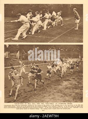 Tug-of-War a Mill Hill e il ''Half-Mile'' a Stamford Bridge 1926 stampare Foto Stock