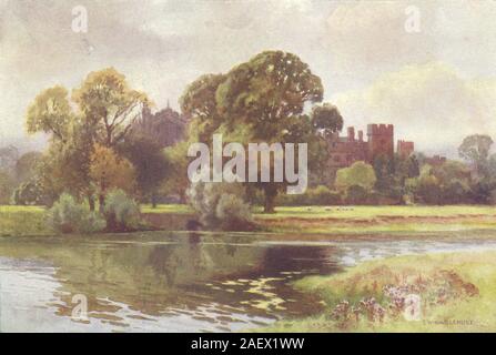 Eton College da Windsor e Castello di Windsor. Berkshire. Da Ernest Haslehust 1920 Foto Stock