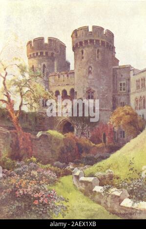 Il Normanno Gate, il Castello di Windsor. Berkshire. Da Ernest Haslehust 1920 antica stampa Foto Stock