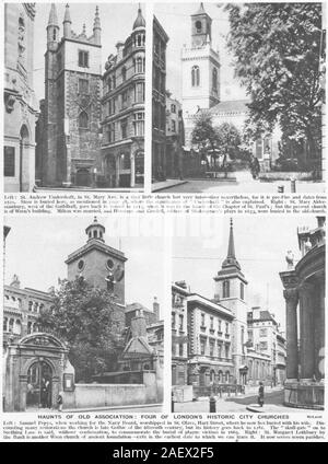 Città chiese.St Andrew Undershaft.Maria Aldermanbury.Olave.Margaret Lothbury 1926 Foto Stock