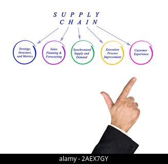 Schema della catena di alimentazione Foto Stock