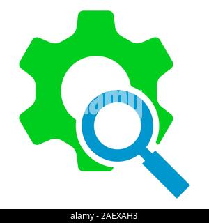 impostazione dell'icona di risoluzione dei problemi di ricerca Illustrazione Vettoriale