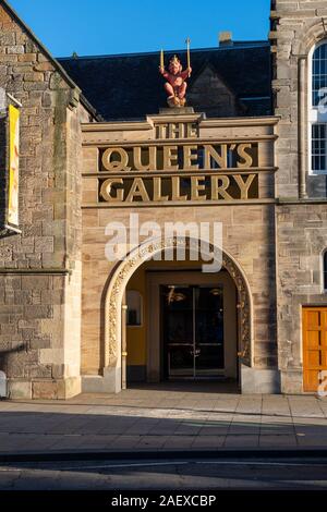 Ingresso alla Queen's Gallery, parte del Palazzo di Holyroodhouse complessi su Cannongate ad Edimburgo, Scozia, Regno Unito Foto Stock