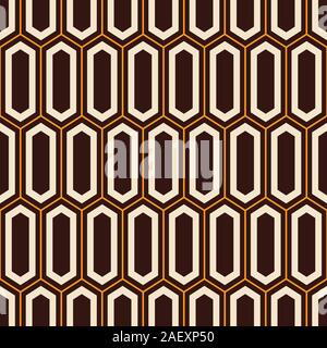 Vector seamless pattern. Moderno ed elegante texture di esagoni allungati. Un mosaico antico sfondo. Motivo a griglia. Carta digitale per la stampa. Colore . Illustrazione Vettoriale