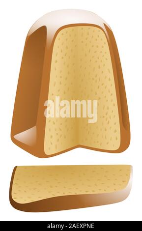 Italiano tradizionale torta di Natale Pandoro illustrazione italiana tradizionale torta di Natale Pandoro illustrazione Foto Stock