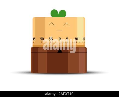 Digitale a forma di vegetali timer da cucina di beige e marrone colore Illustrazione Vettoriale