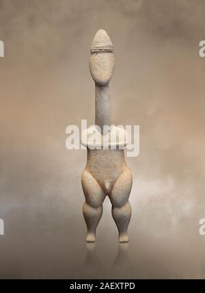 Statua delle Cicladi figurina di naturalistica 'Plastira' tipo di Paros. Inizio periodo cicladico I (fase Grotta-Pelos 3200-2800 BC). Archaeologi nazionale Foto Stock