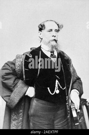 Vintage foto ritratto autore inglese Charles Dickens (1812 - 1870). Foto circa 1867 da J Gurney & Figlio di New York. Foto Stock