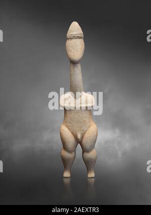 Statua delle Cicladi figurina di naturalistica 'Plastira' tipo di Paros. Inizio periodo cicladico I (fase Grotta-Pelos 3200-2800 BC). Archaeologi nazionale Foto Stock