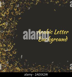 Elegante sfondo astratto casuale di lettere arabe con nessun significato particolare. Vettore illustrazione dello sfondo. Illustrazione Vettoriale