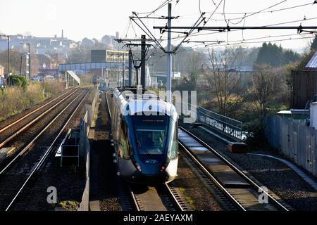 Nottingham tram,Basford,Nottingham, Inghilterra, Regno Unito Foto Stock