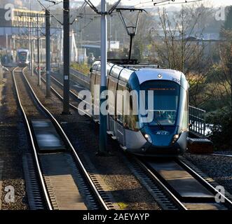 Nottingham tram,Basford,Nottingham, Inghilterra, Regno Unito Foto Stock