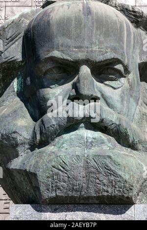 Monumento a Karl Marx Chemnitz, uno dei più grandi busti ritratto nel mondo Foto Stock