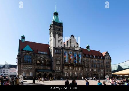 Chemnitz town hall Foto Stock