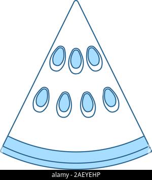 Icona di anguria in ui di colori. Linea sottile con riempimento blu Design. Illustrazione Vettoriale. Illustrazione Vettoriale