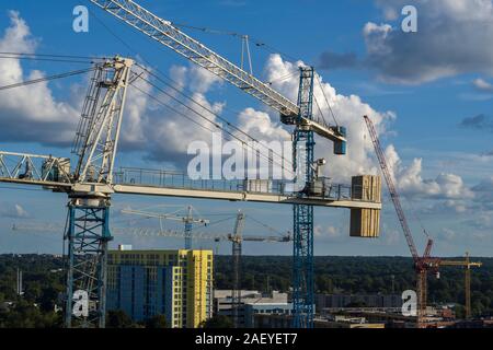 Gru edili in Atlanta, Georgia Foto Stock