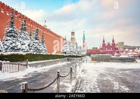 La piazza Rossa di Mosca in inverno Foto Stock