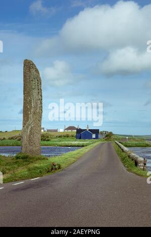 Il guardare la pietra, Stenness, Orkney Foto Stock