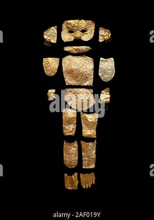Corpo sagomato oro micenea ritagli da grave III, "Tomba di una donna", grave un cerchio, Myenae, Grecia. Museo Archeologico Nazionale di Atene. Nero B Foto Stock