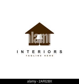Modello vettoriale simbolo casa e mobili Illustrazione Vettoriale