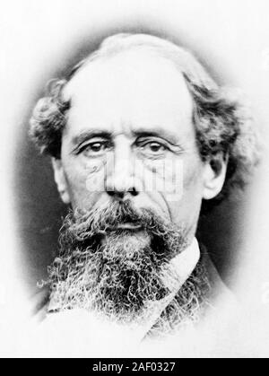 Vintage foto ritratto autore inglese Charles Dickens (1812 - 1870). Foto di circa 1865. Foto Stock