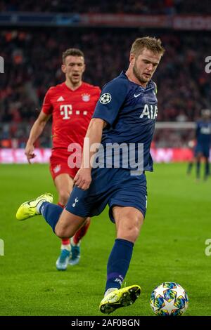 Monaco di Baviera, Germania. Undicesimo Dec, 2019. Eric Dier (Tottenham Hotspurs) al calcio, la UEFA Champions League, Giornata 6: FC Bayern Muenchen vs Tottenham Hotspur al Allianz-Arena su dicembre 11, 2019 in Muenchen, Germania. Foto: Horst Ettensberger/ESPA-Immagini Credito: ESPA/Alamy Live News Foto Stock