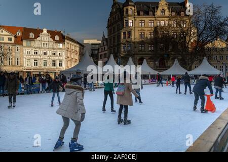 Città di Braunschweig è quasi pronto per la stagione di vacanze Foto Stock