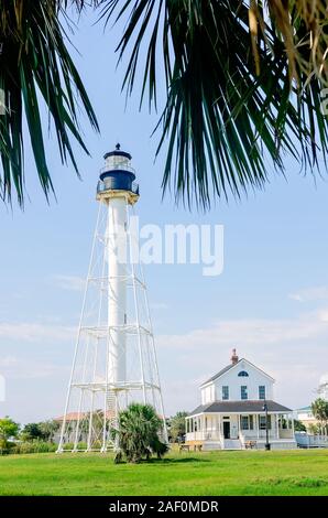 Il Cape San Blas Lighthouse è raffigurato, Sett. 18, 2019, in Port St. Joe, Florida. Foto Stock
