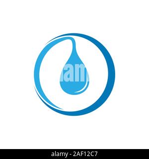Cerchio geometrico acqua caduta design logo vector Illustrazione Vettoriale