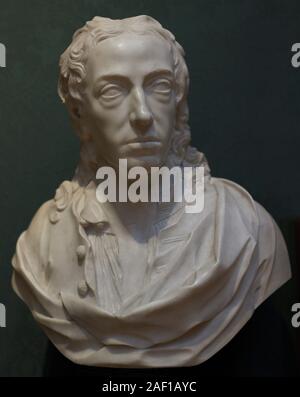 Alexander Pope (1688-1744). Poeta inglés. Perteneciente a la Poesía augusta y al satírico Scriblerus Club. Busto, obra del escultor flamenco di John Michael Rysbrack (1693-1770). National Portrait Gallery. Londres, Inglaterra. Foto Stock