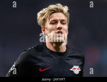 Il 10 dicembre 2019, France (Francia), Lione: Calcio: Champions League, Olympique Lyon - RB Leipzig, fase di gruppo, gruppo G, 6° giornata nel Groupama Stadium. Lipsia si è Emil Forsberg. Foto: Robert Michael/dpa-Zentralbild/dpa Foto Stock