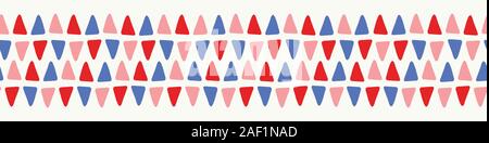 Vettore geometrico del triangolo seamless repeat pattern di confine. Illustrazione Vettoriale