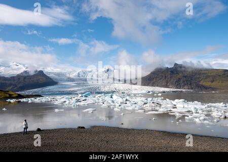 Ghiacciaio Fjallsarlon, Islanda Foto Stock